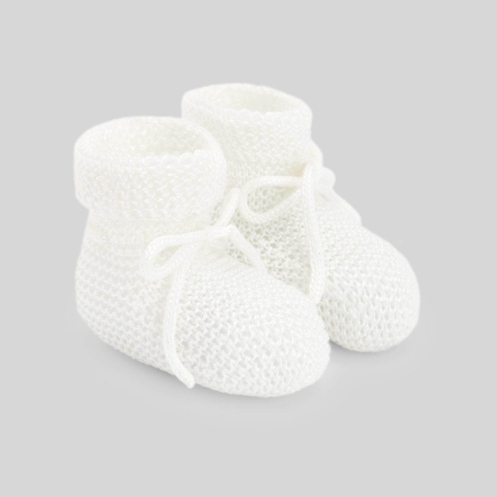 Esencial Knit Newborn Booties | White
