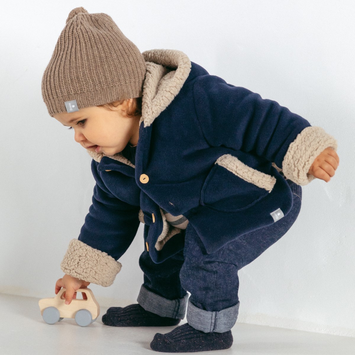 Fleece Hooded Jacket | Navy Blue