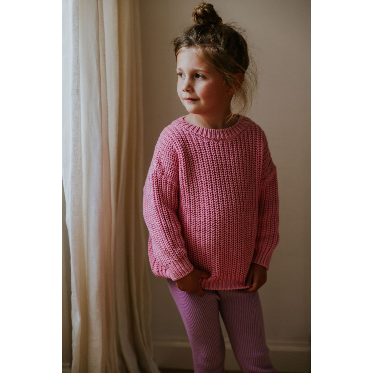Chunky Knitted Sweater Bubble Gum Pink