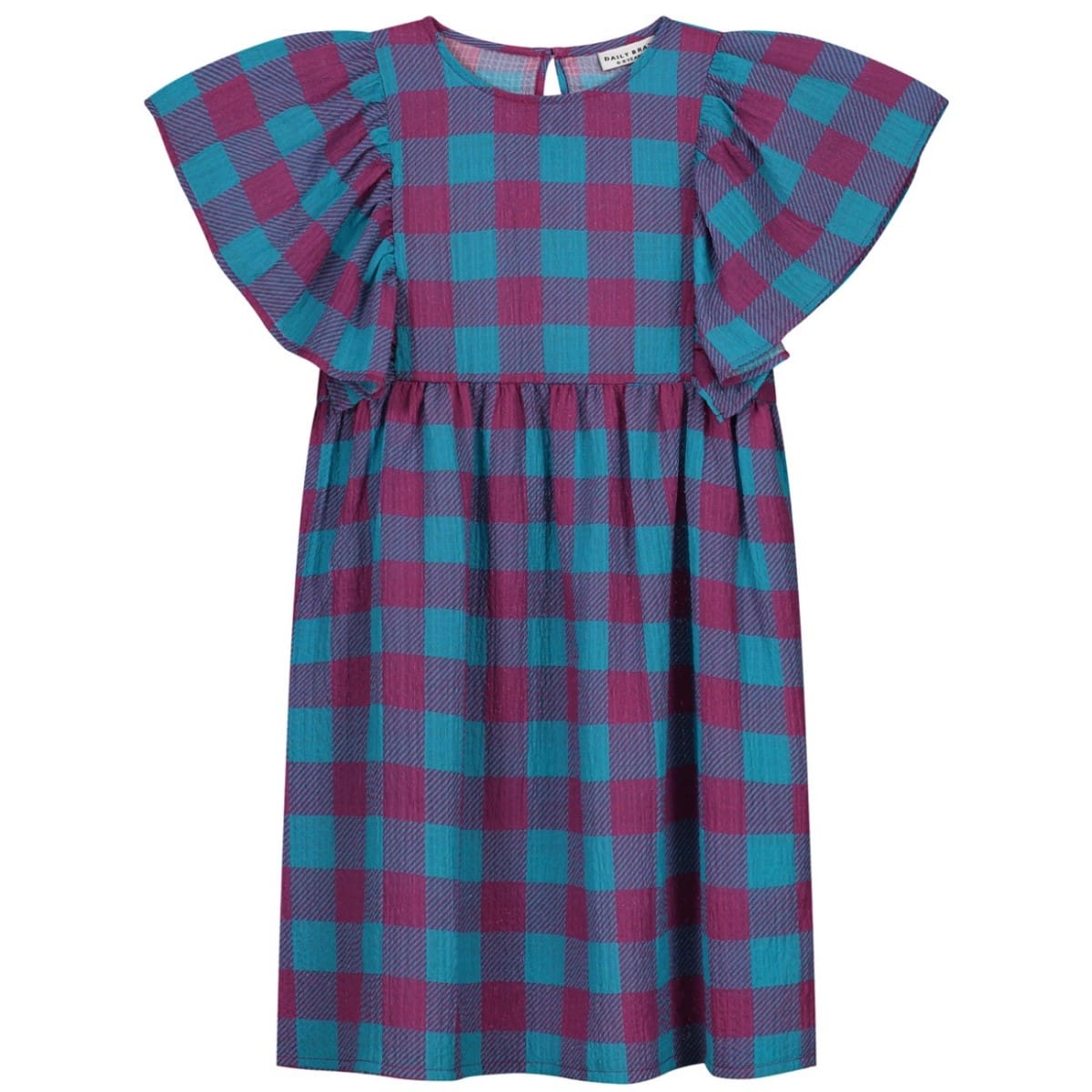 Sandy Checked Dress Purblish Blue