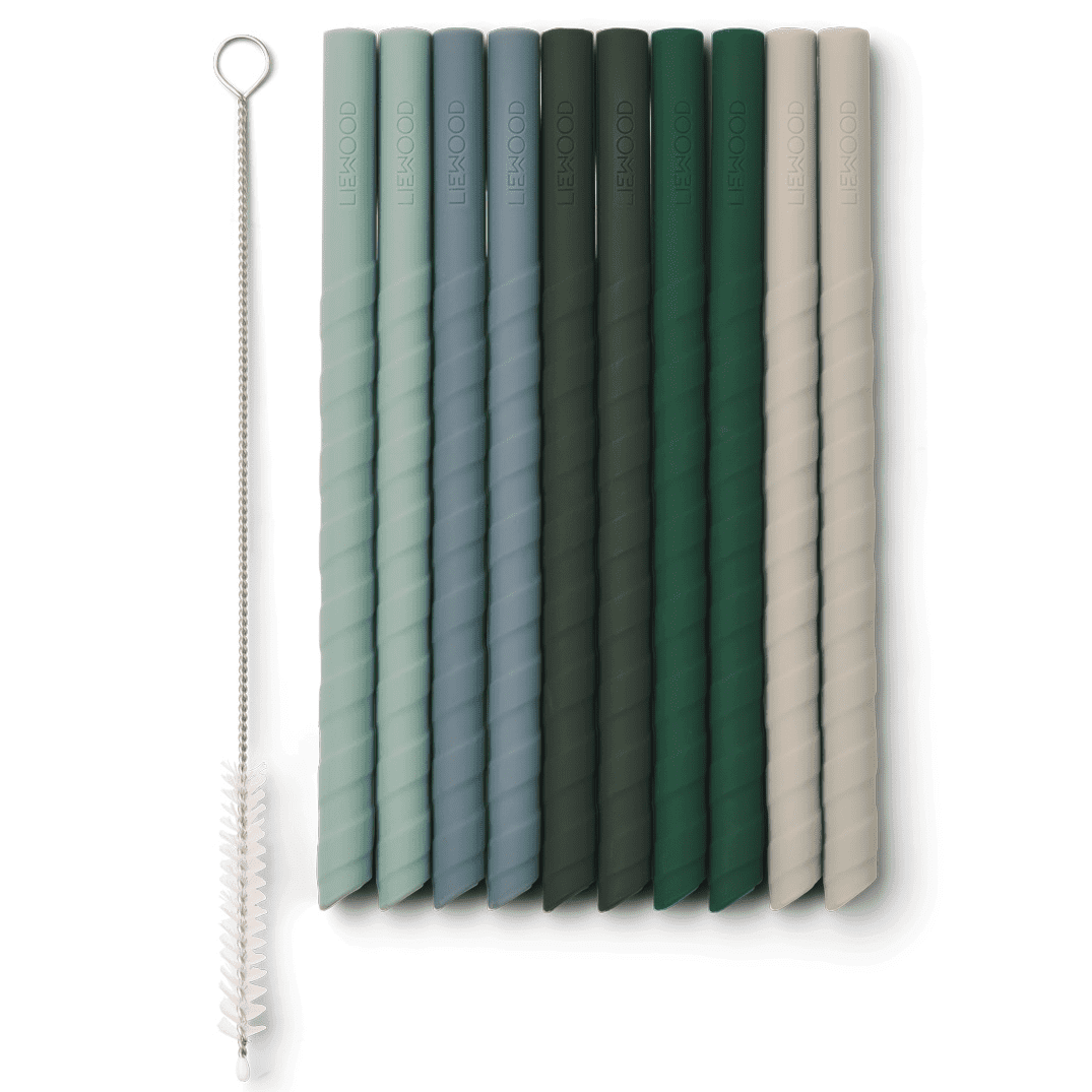 10 Pack Timoti Straw | Green Multi Mix