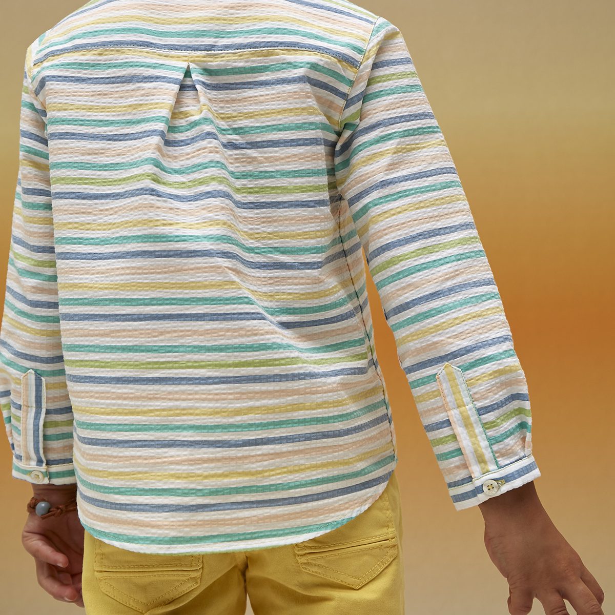 Striped Shirt & Yellow Shorts Set