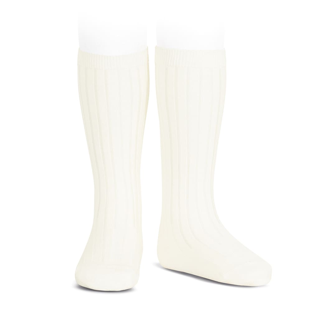 2016/2 Basic Ribbed Knee High Socks | Beige 303