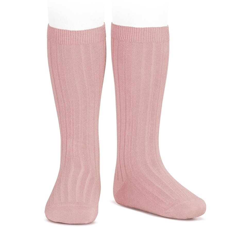 2016/2 Basic Ribbed Knee High Socks | Pink 500