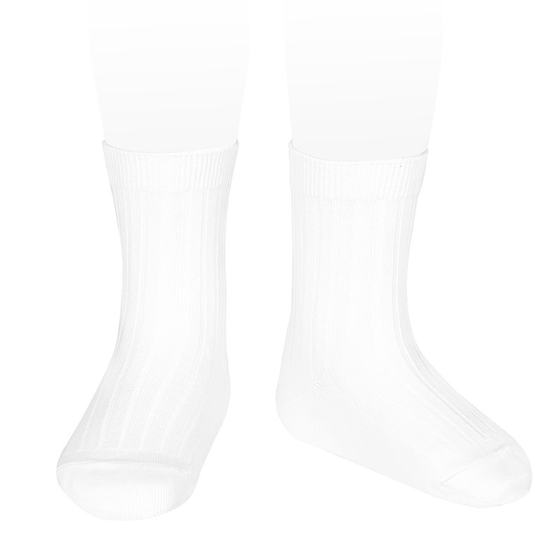 Basic Rib Short Socks | White 200