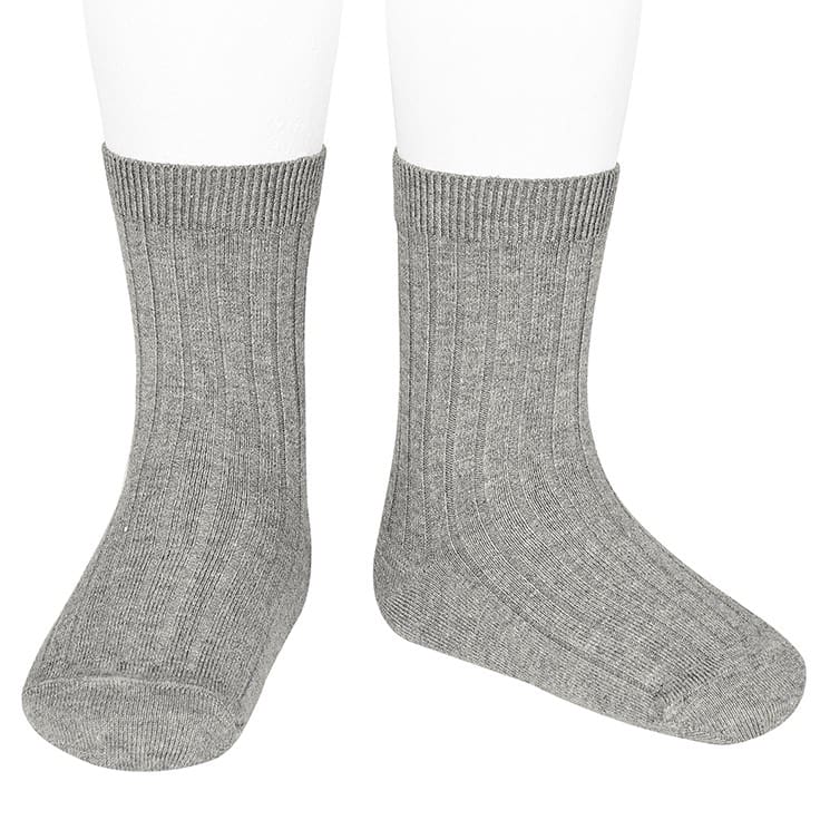 2016/4 Basic Ribbed Short Socks | Aluminum 221