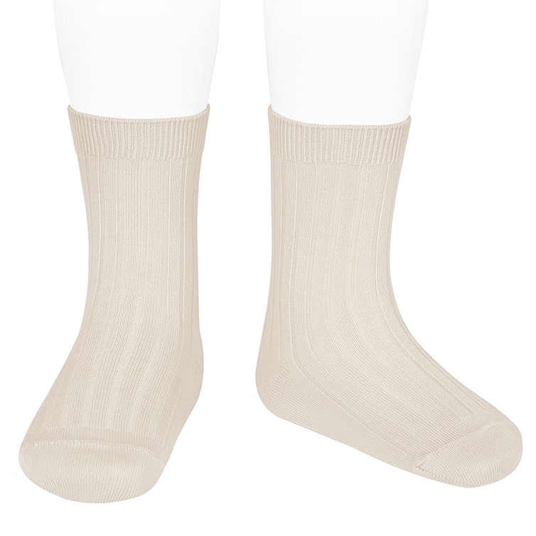 Basic Rib Short Socks | Linen 304
