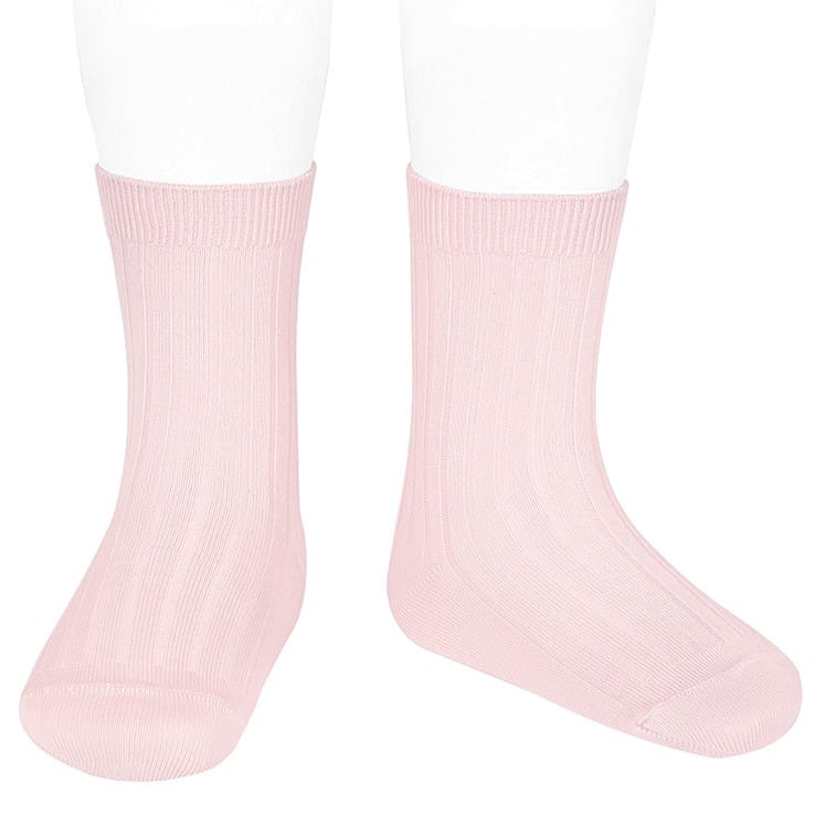 2016/4 Basic Ribbed Short Socks | Pink 500