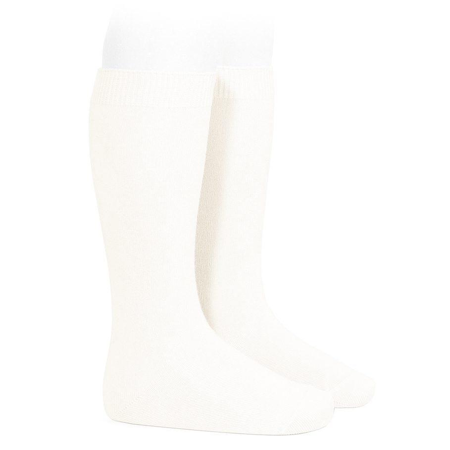 Plain Stitch Knee High Socks | Cream (202)