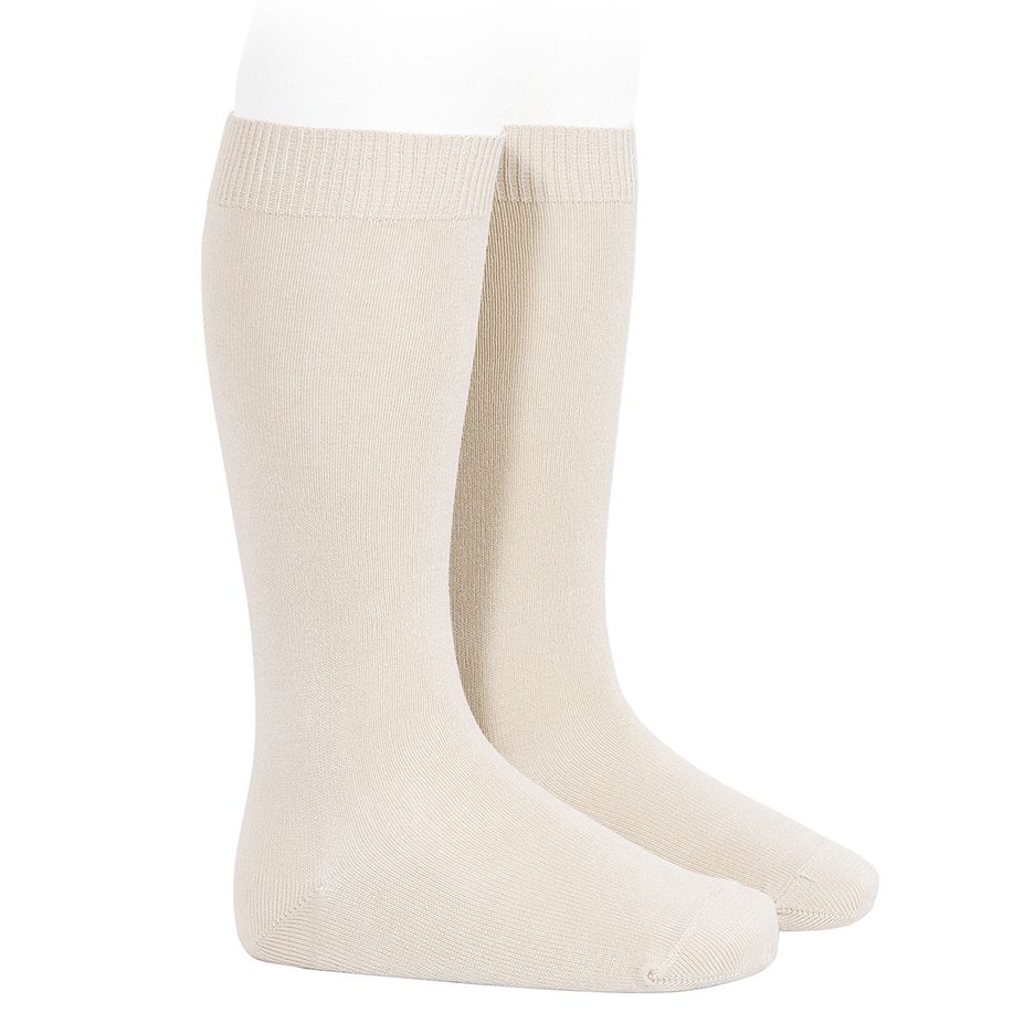 Plain Stitch Knee High Socks | Linen (304)