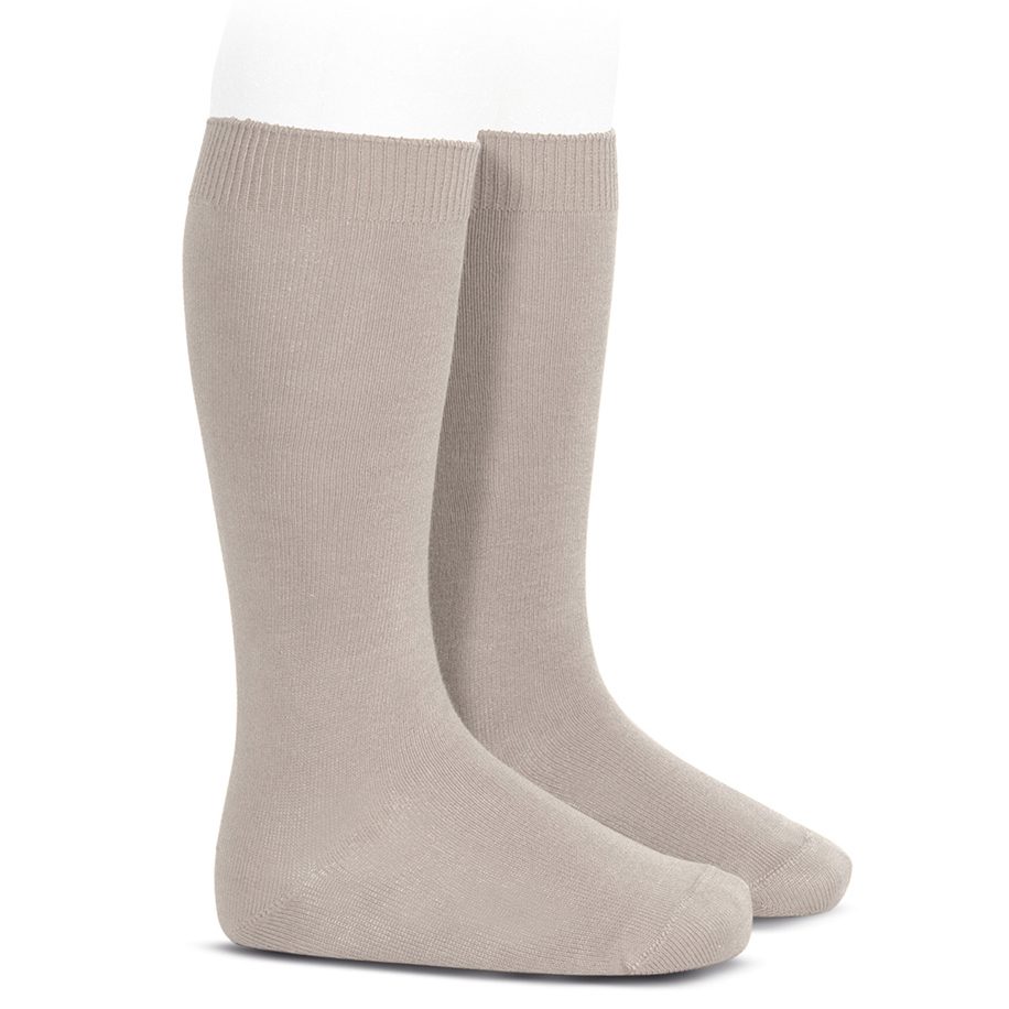 Plain Stitch Knee High Socks | Stone (334)