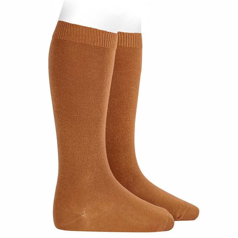 Plain Stitch Knee High Socks | Cinnamon (688)