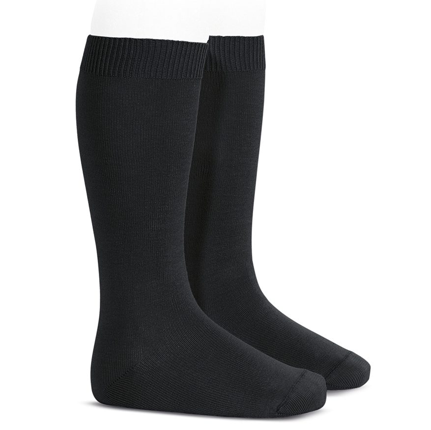 Plain Stitch Knee High Socks | Black (900)