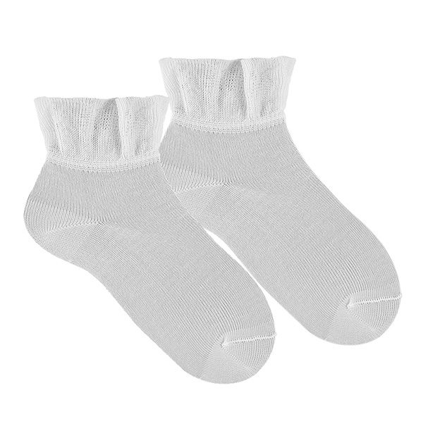 2724/4 Ceremony Ankle Socks W/ Flounce Cuff | White (200)
