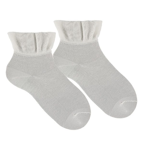 2724/4 Ceremony Ankle Socks W/ Flounce Cuff | Cream (202)