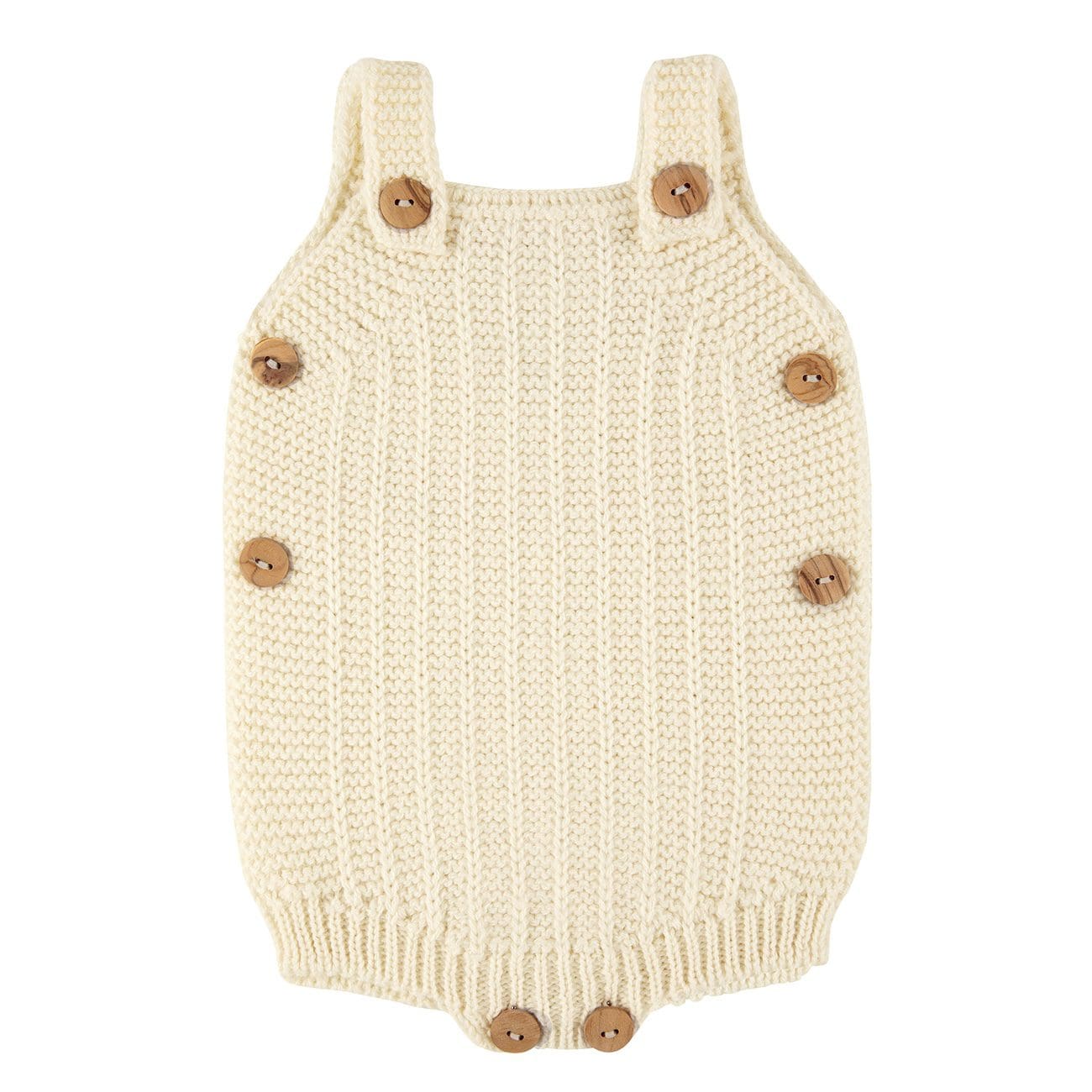Link Stitch Merino Blend Baby Romper | Beige 913