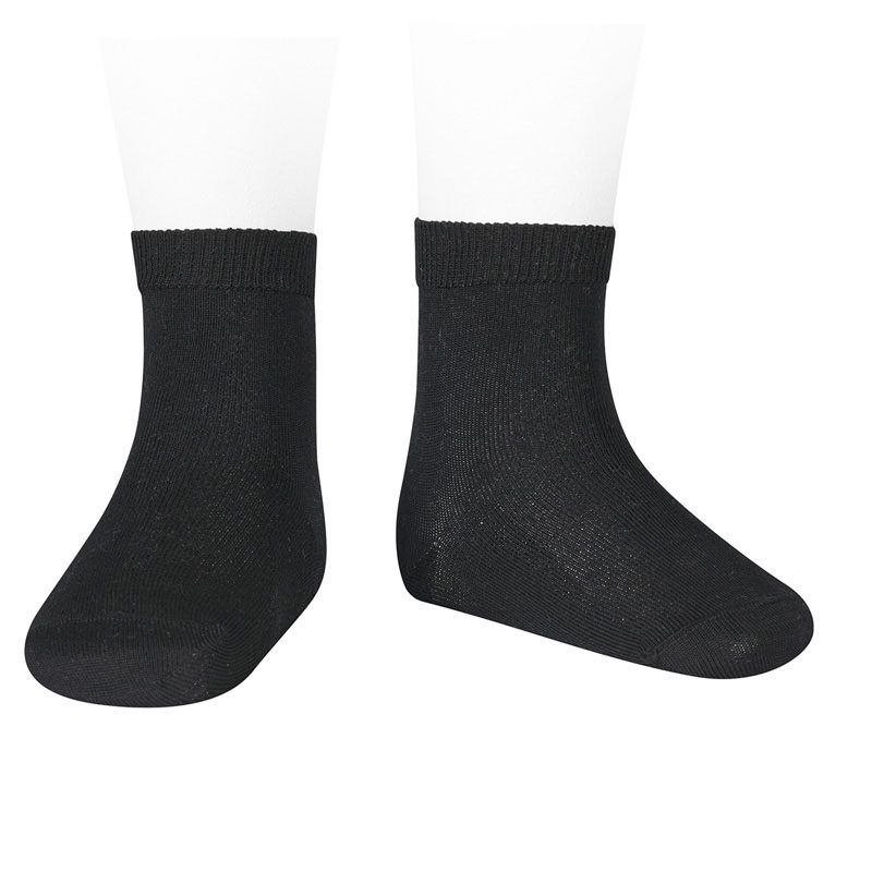 Plain Stitch Short Socks | Black (900)