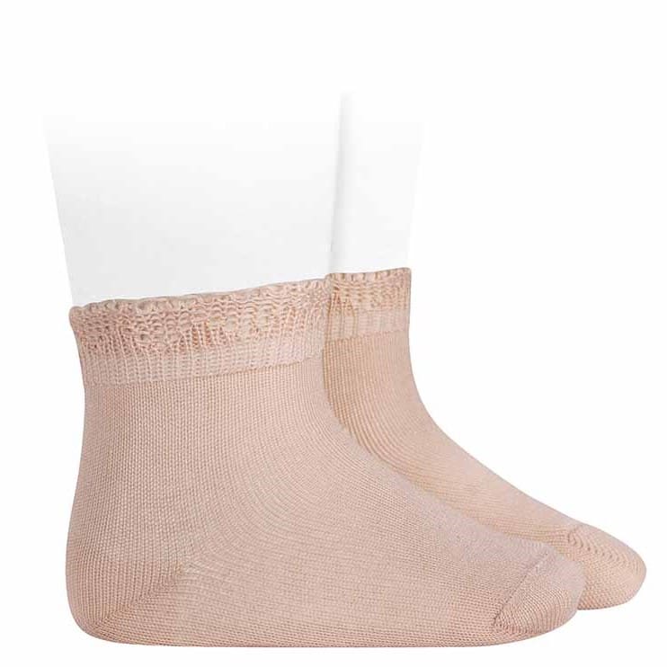 2362/4 Ceremony Short Socks W/ Openwork Cuff | Nude 674