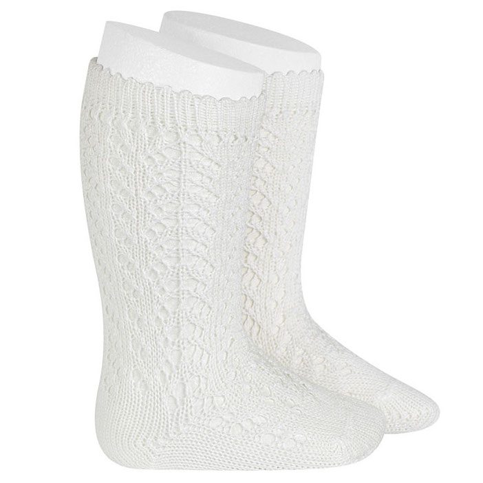 Openwork Knee High Socks | Cream (202)