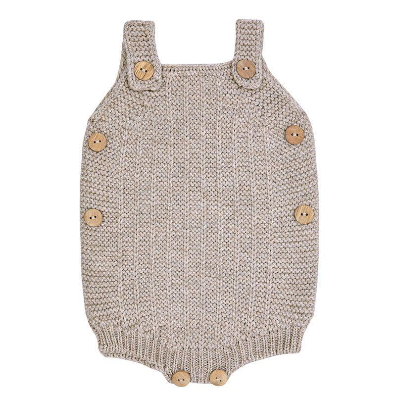 Link Stitch Merino Blend Baby Romper | Nougat 901