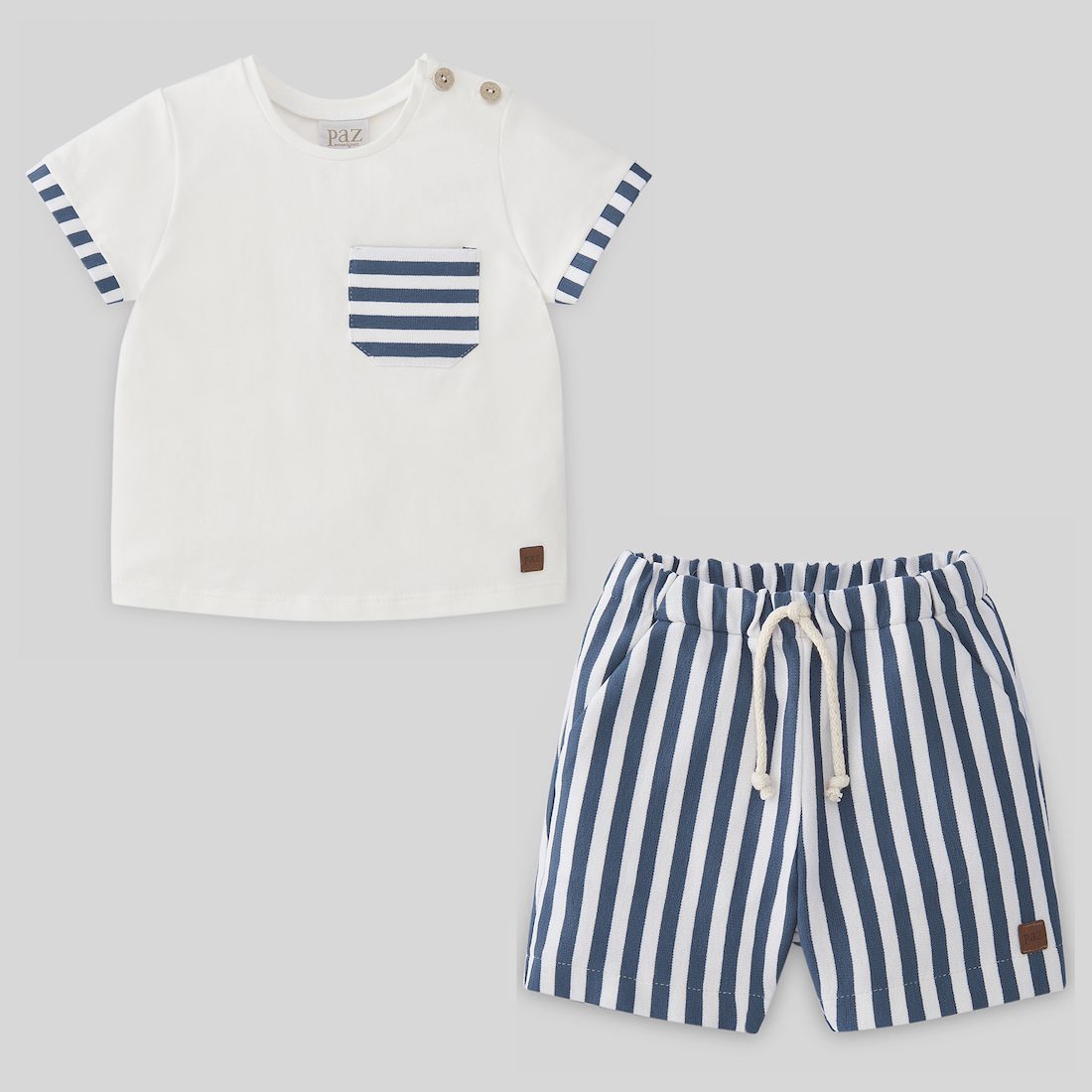 Cream Knit T-Shirt Solar & Shorts Set