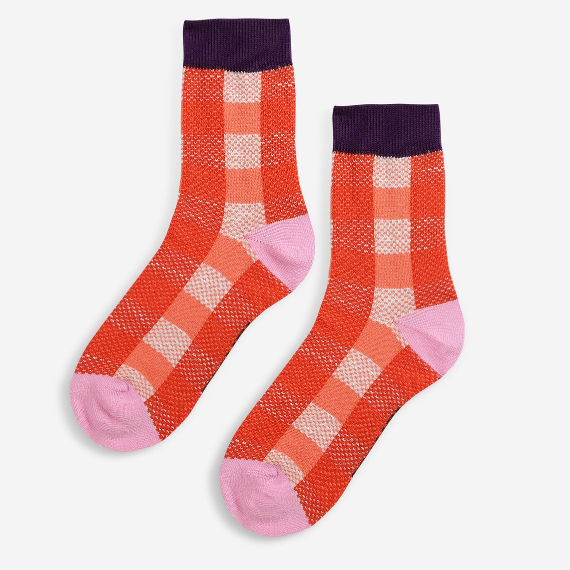 Red Checkered Short Socks