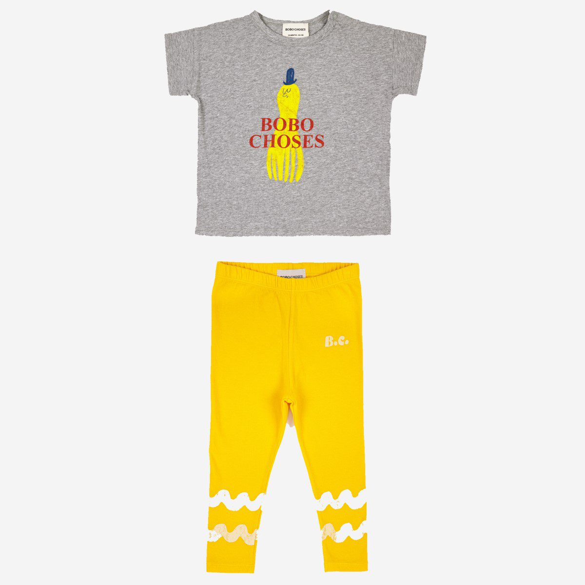 Yellow Squid T-Shirt & Waves Yellow Leggings
