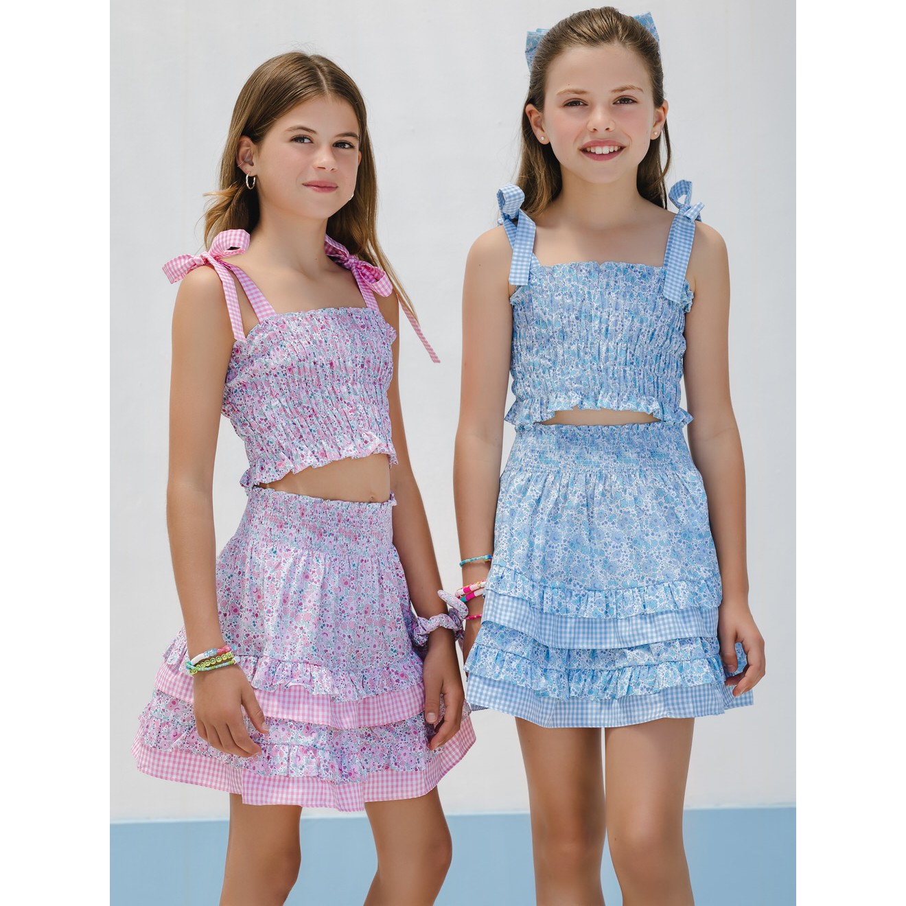 Maryland Blue Ditsy Top & Floral Skirt