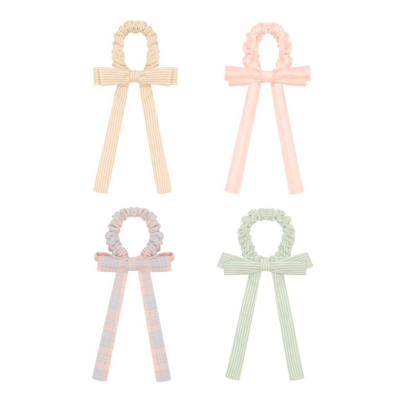 Summer Stripes Bow Scrunchies