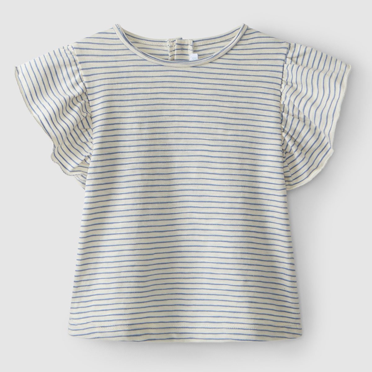 Medium Blue Striped T-Shirt & Salmon Shorts