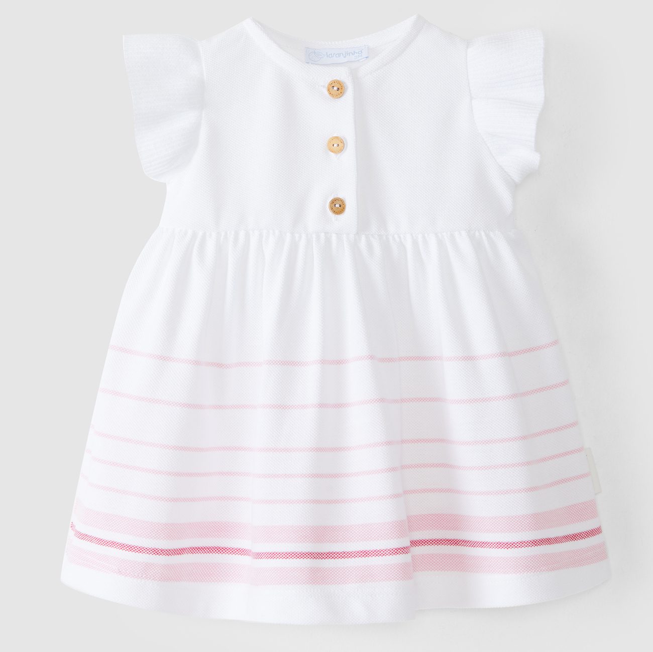 Pink Striped Piqué Dress