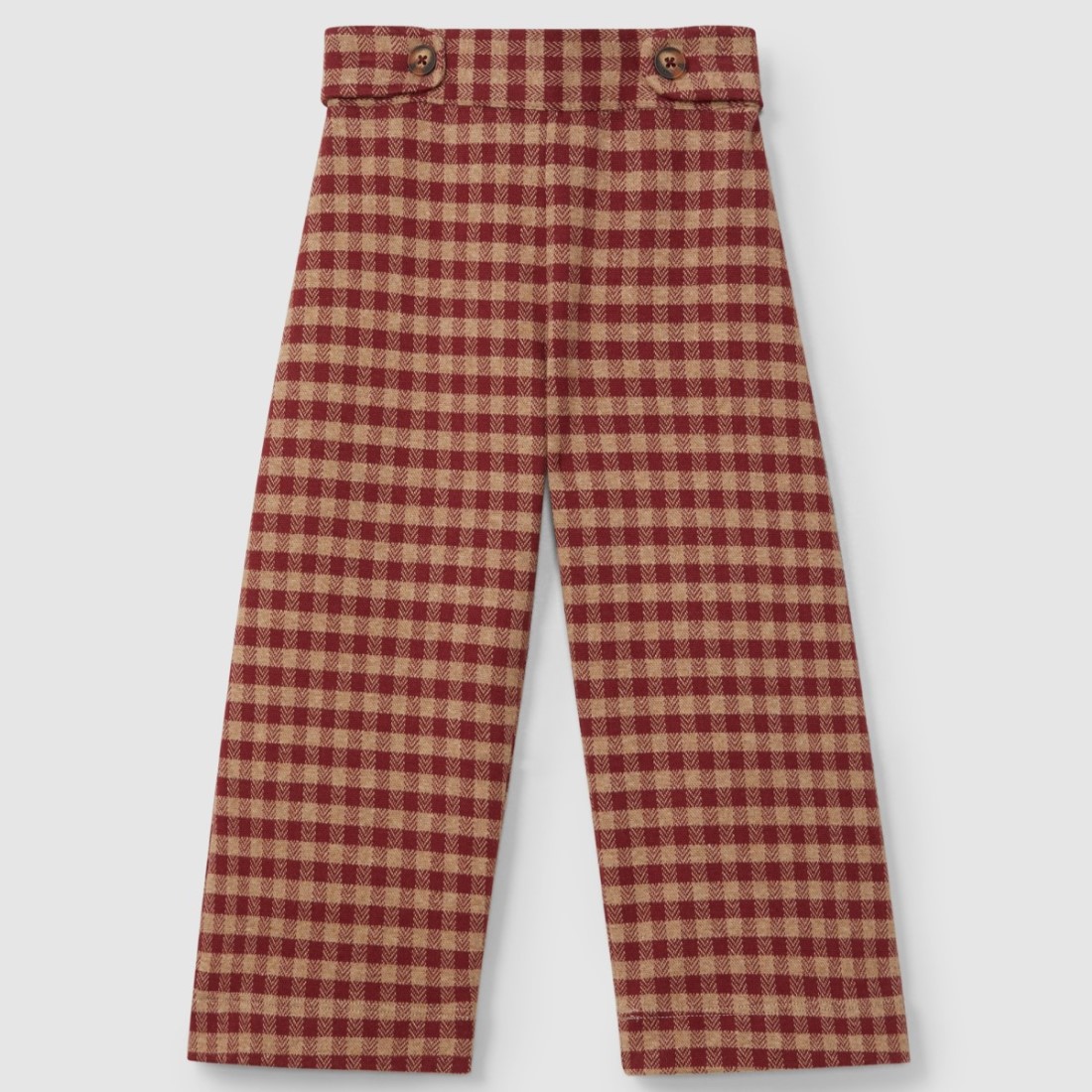 Pull-up Pants In Plaid Jacquard Knit