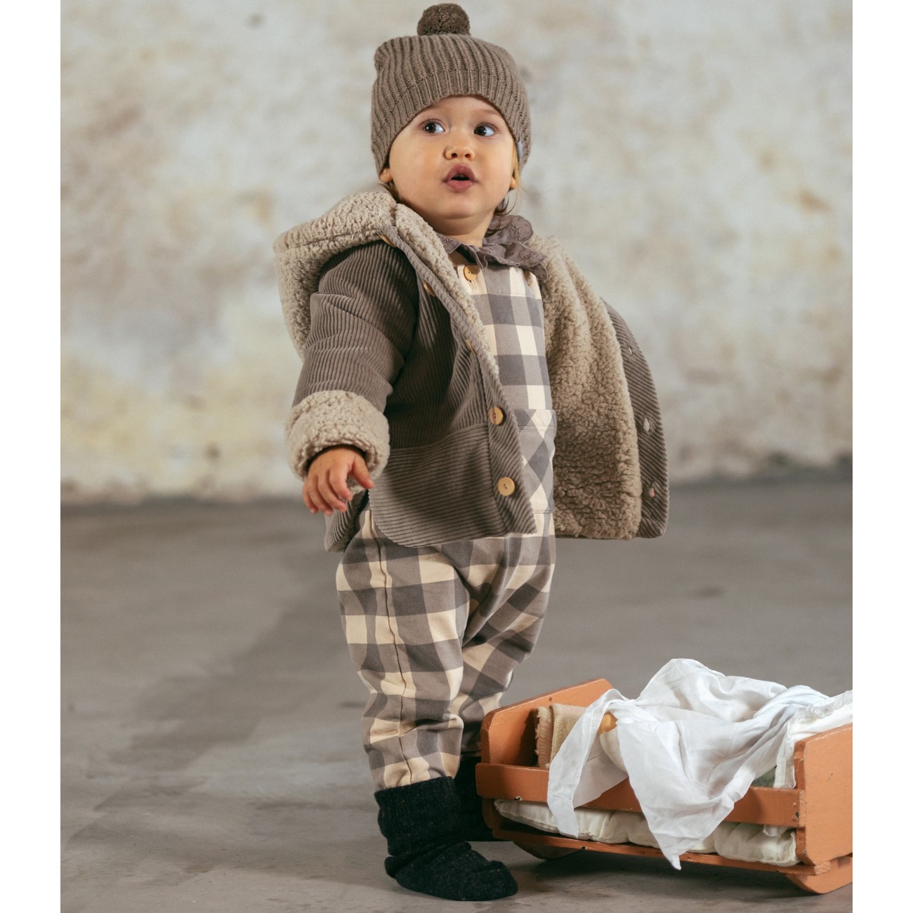 Organic Cotton Velvet Hooded Jacket | Mauve