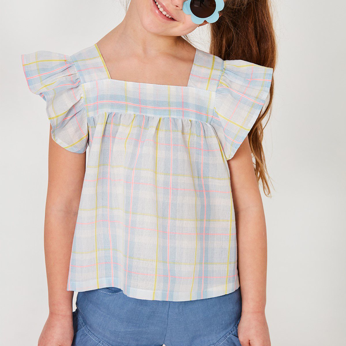 Neon Glow Ruffle Blouse