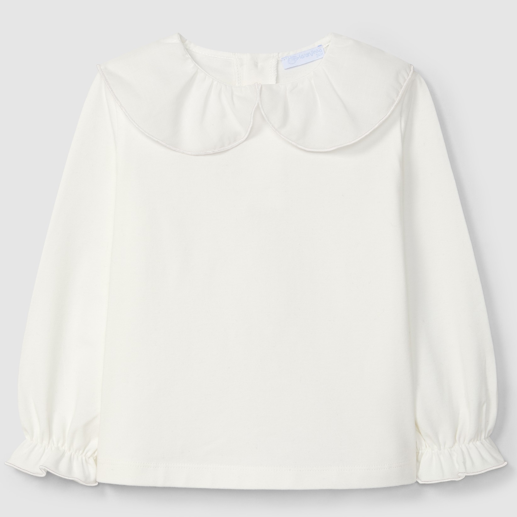 Cotton Longsleeve W/ Fuffled Collar Off White