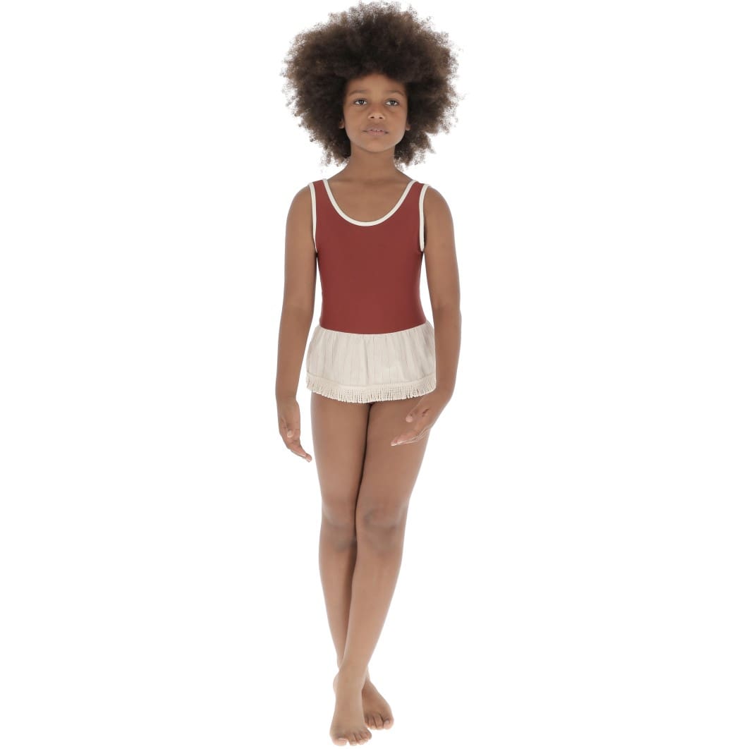 Swimsuit Striped Ruffle | Lava