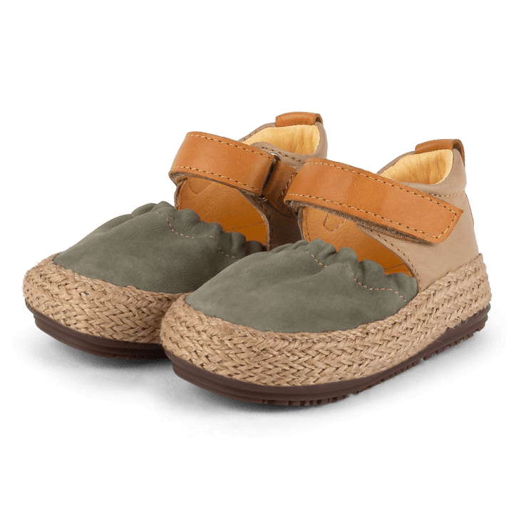 Strap Ballerinas | Sage/Amaretto