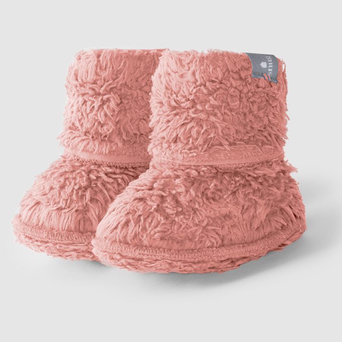 Organic Cotton Fur Booties | Old Pink