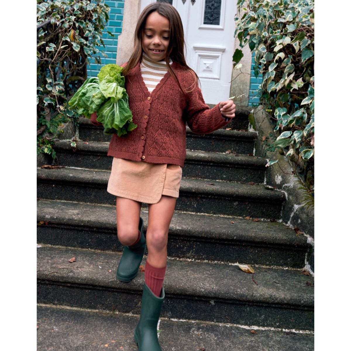 Cardigan Knitted W/ Fantasy Stitch