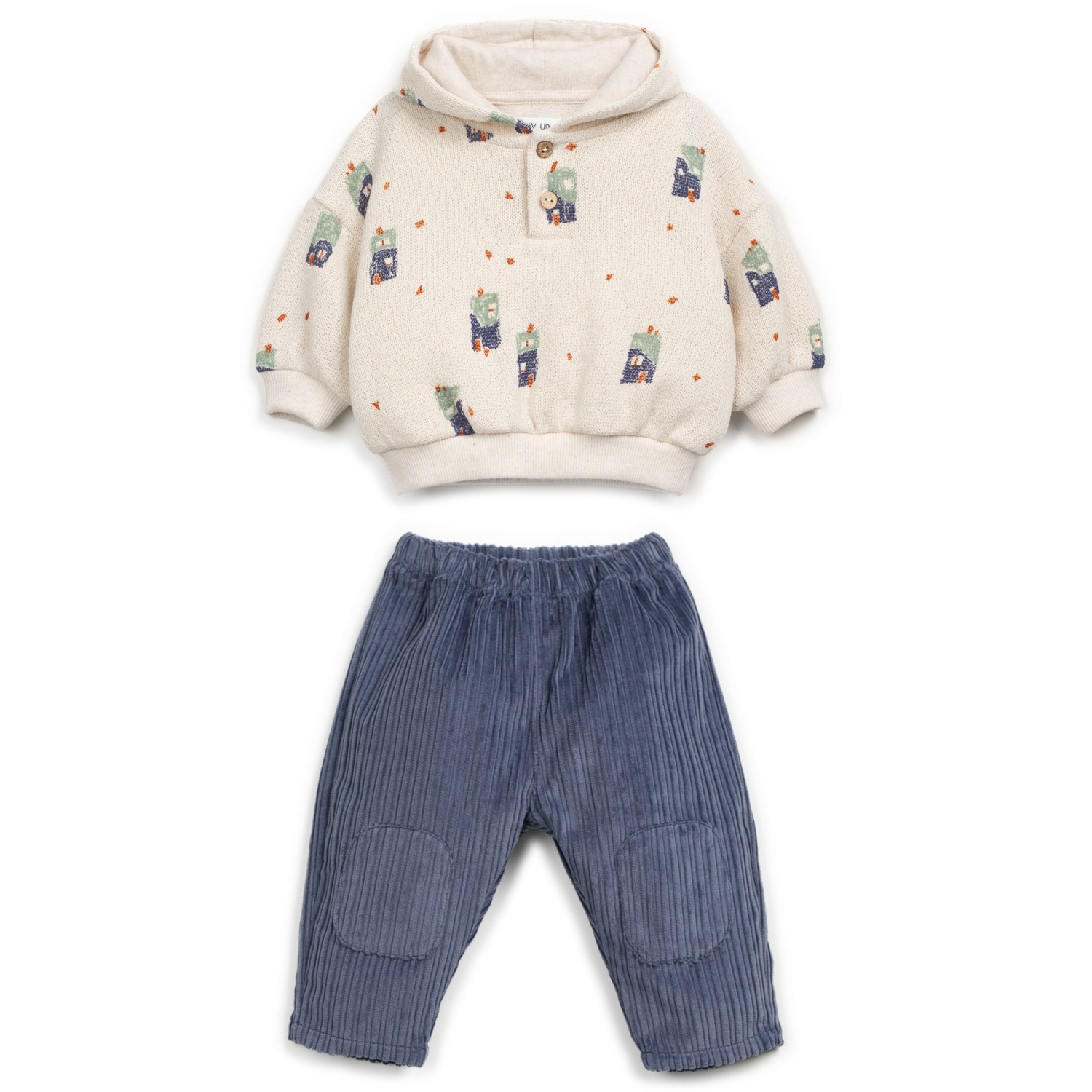 Hooded Sweatshirt & Corduroy Trousers