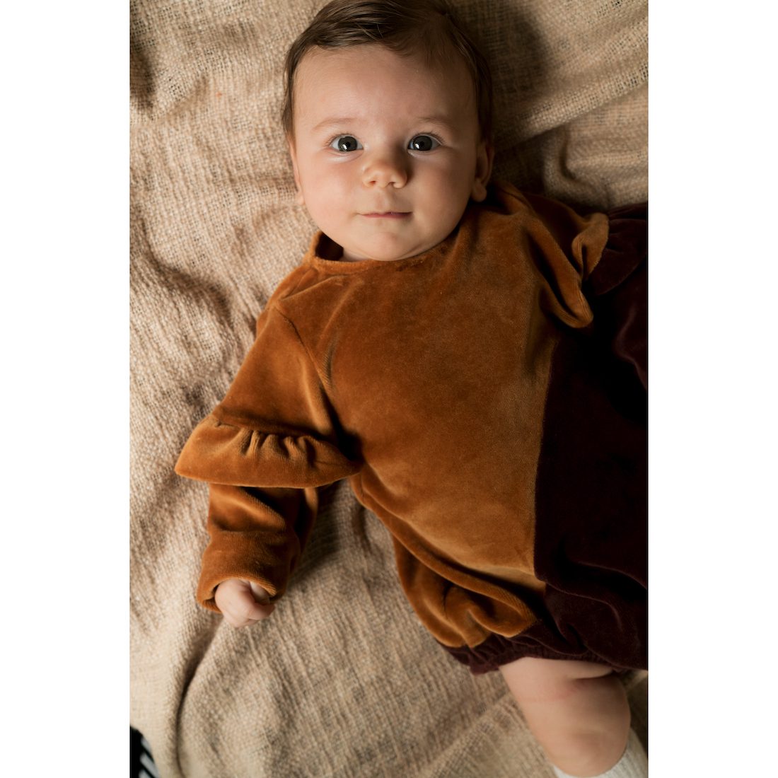 Roxie Romper Velvet Chestnut Harvest