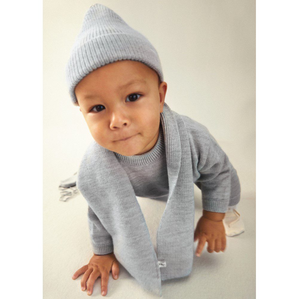 Baby Knitted Scarf | Nearly Black Melange