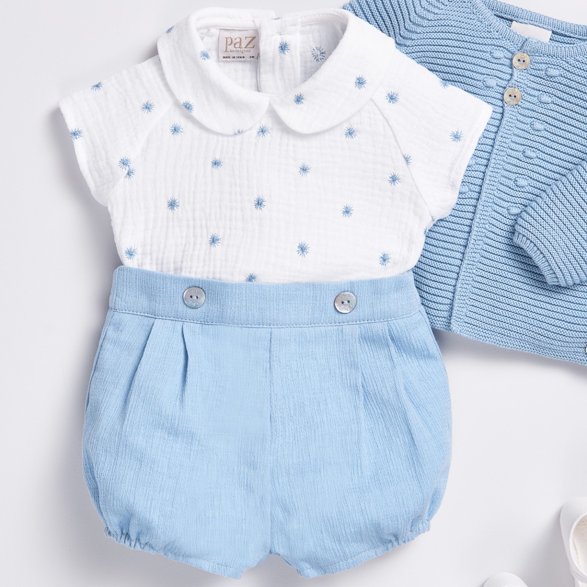 CEO Woven Blouse & Aperta Short | White/Ocean Blue