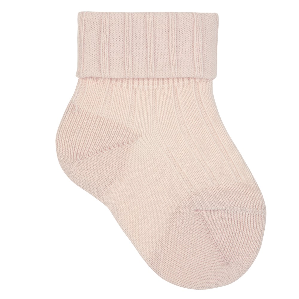 Rib Socks W/ Double Folded Cuff | Nude 674