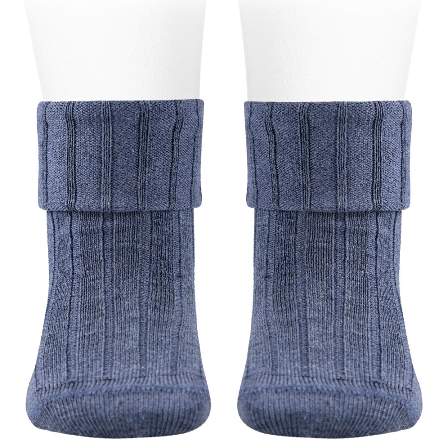 Rib Socks W/ Double Folded Cuff | Jeans 490