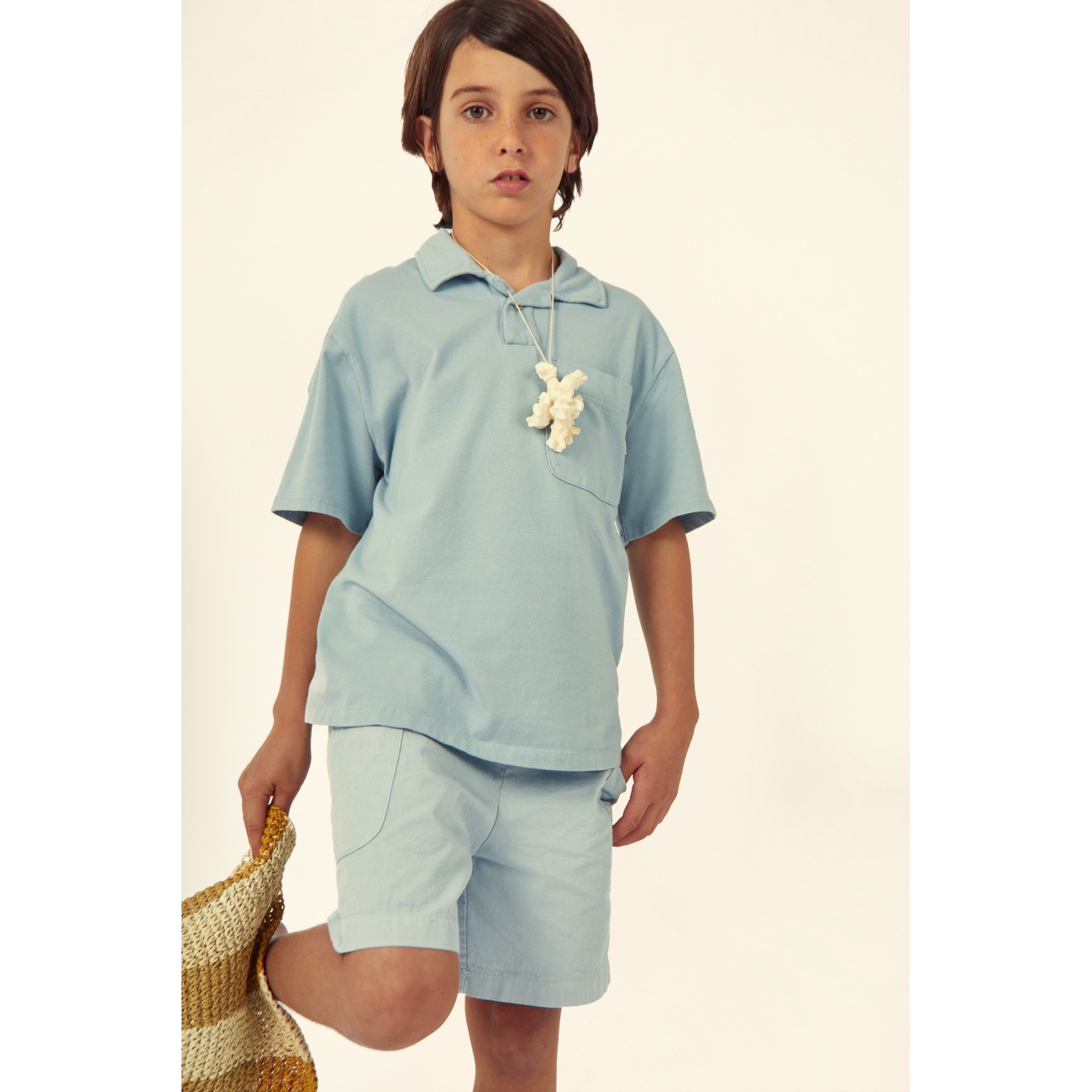 Luca Jersey Polo Shirt & Bermuda | Blue