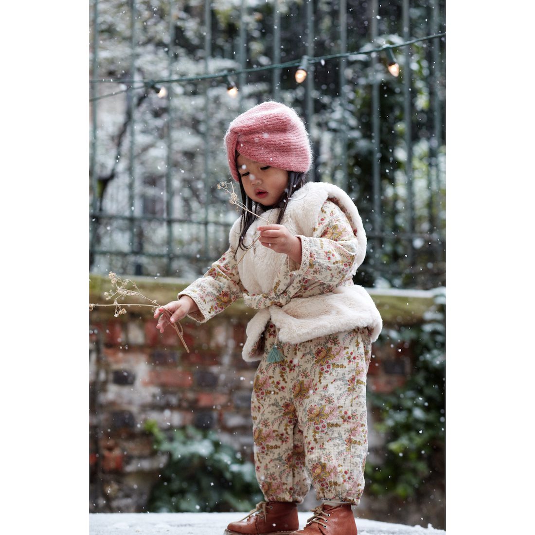 Eva Reversible Vest | Cream French Flowers