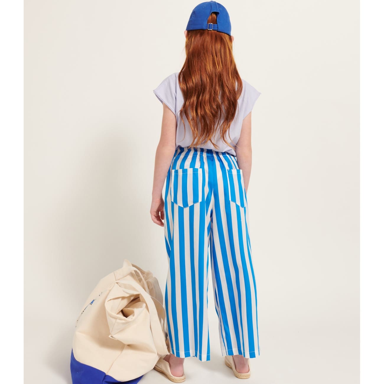 Blue Stripes Flare Pants