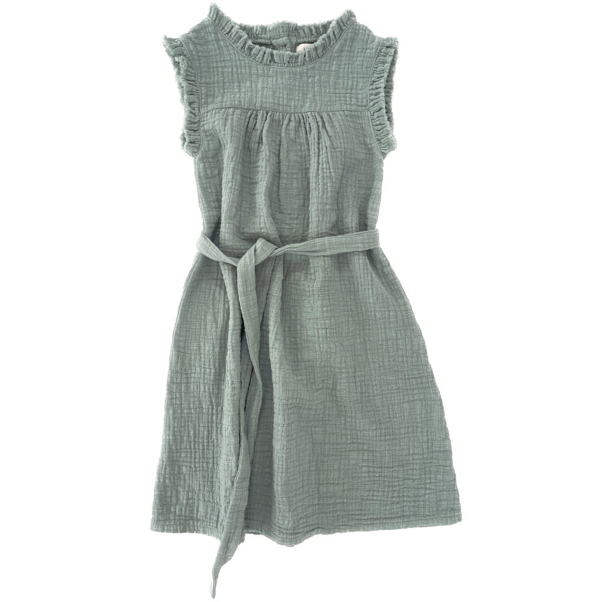 24127 Dress Ruffles | Grey Green