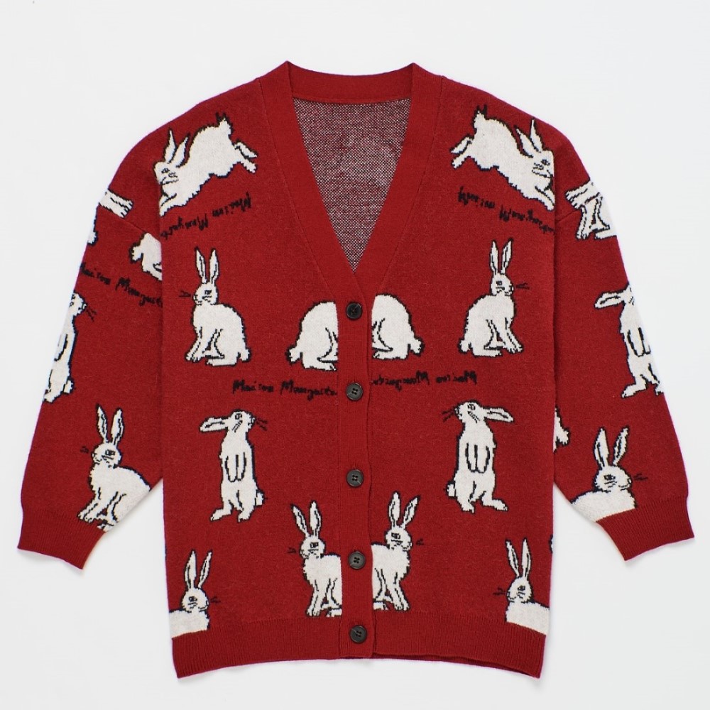 Intarsia Rabbit Knit Cardigan